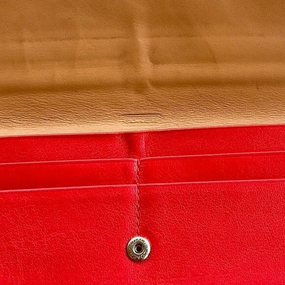 Coach Legacy Leather Envelope Slim Wallet Clutch Red Fuscia - Picture 13 of 14